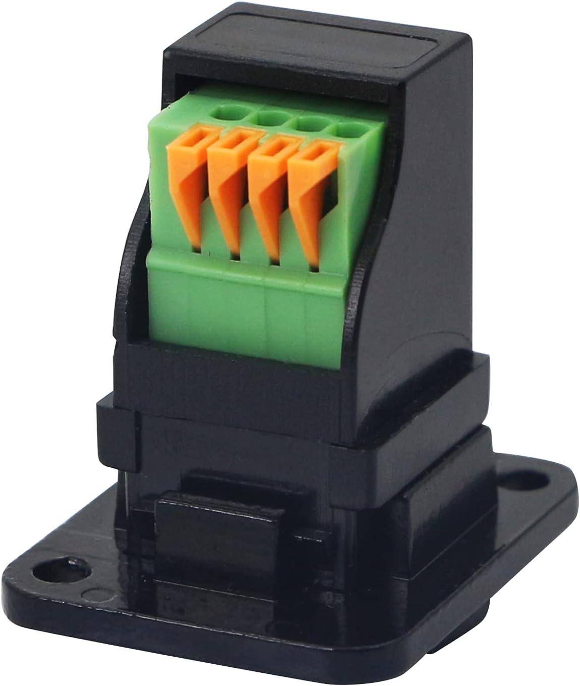 QIANRENON USB 2.0 Panel Mount Terminal Type-B Jack Socket to 4 Pin Screw D-Type Panel Crimping Modular Solderless Adapter for Printer Scanner,Black