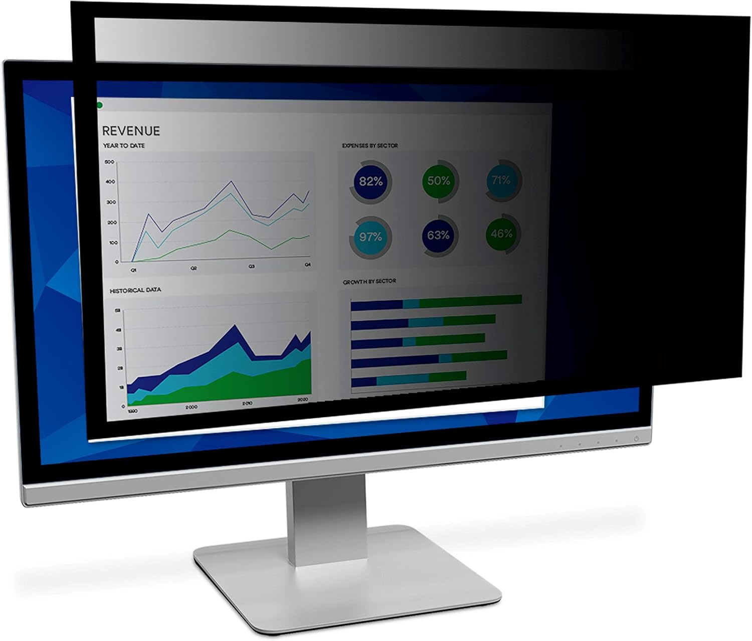 3M Privacy Filter for 27 Inch Widescreen Monitor, Reversable Gloss/Matte, Reduces Blue Light, Screen Protection, 16:9 Aspect Ratio (PF270W9B)