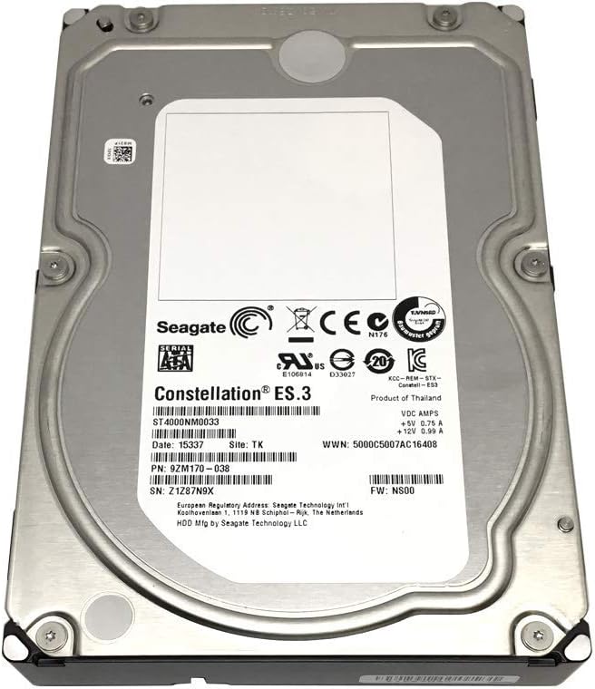 Seagate Constellation ES ST4000NM0033 4TB 7200RPM 128MB Cache SATA 6.0Gb/s 3.5inch Internal Enterprise Hard Drive OEM - w/3 Year Warranty (Renewed) Pack of 2