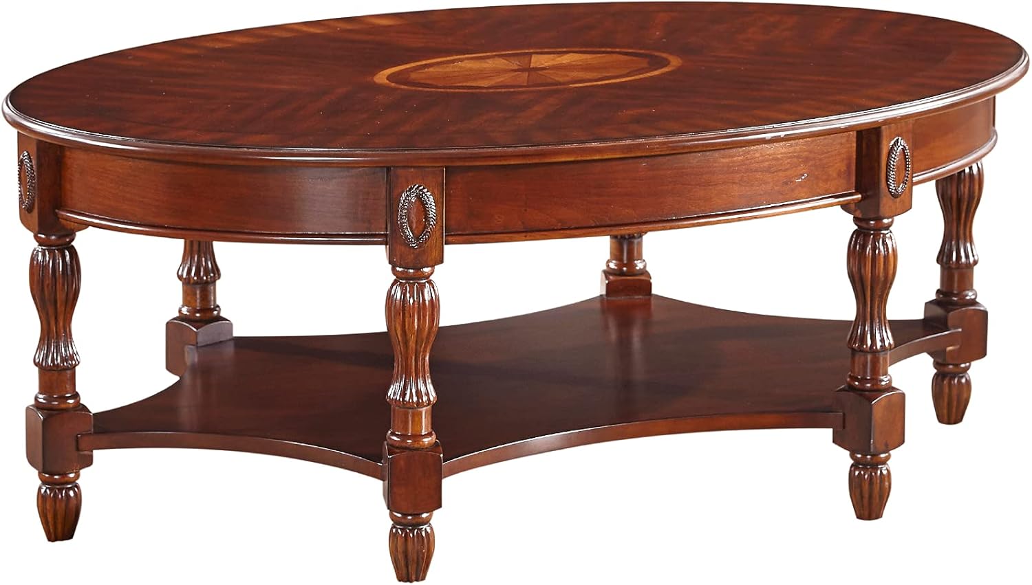 MODERION Solid Wood Console Table, Semi-Circle entryway Table with Tempered Glass,Carvings Side Elegant Vintage Sofa Table with Storage Shelf, for Small Space,Blank Wall Walnut