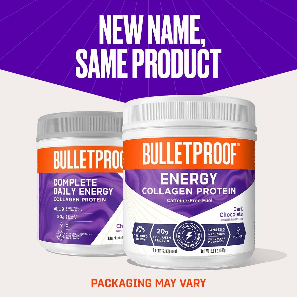 All-in-One Collagen Protein Powder with MCT Oil, Chocolate, 20g Protein, 18.8 Oz - 14 Servings, Bulletproof Collagen Peptides Supplement with Vitamins, Minerals, Antioxidants for Caffeine-Free Energy Pack of 2