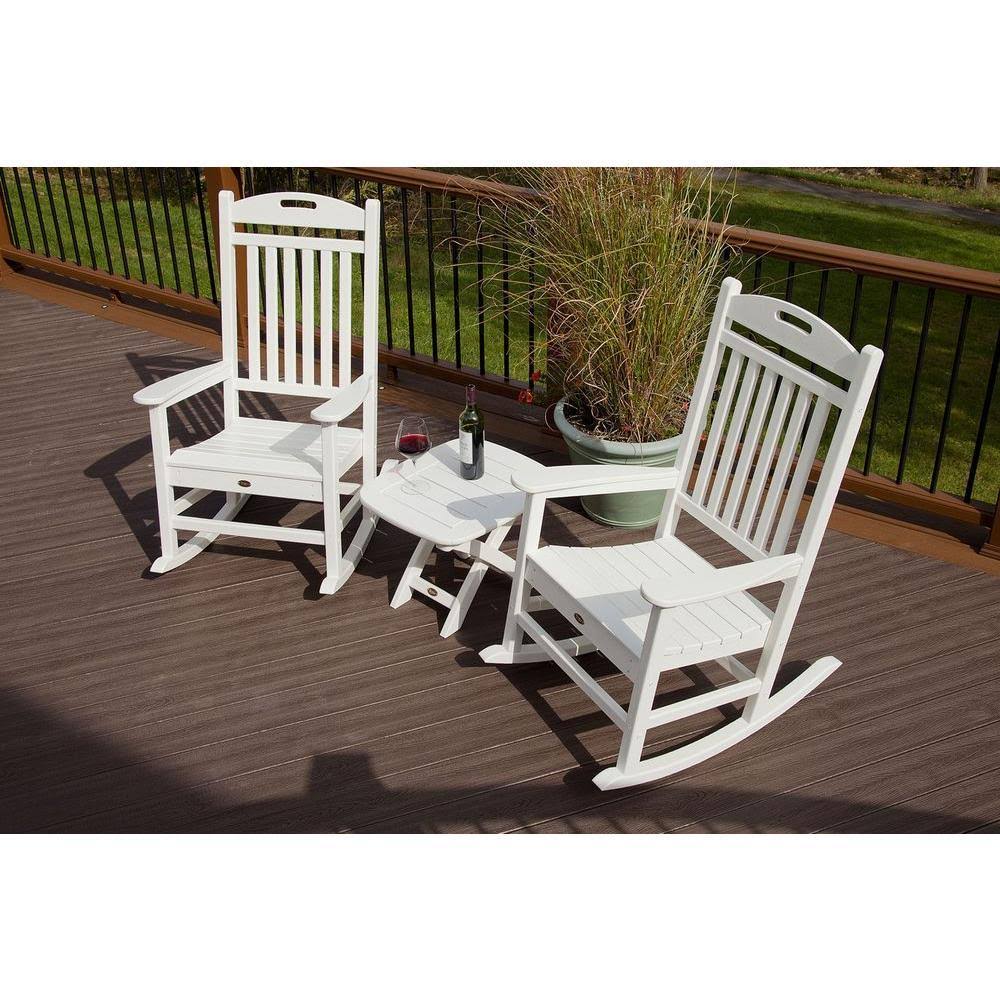 Trex Outdoor Yacht Club 3 Piece Rocker Set, Classic White