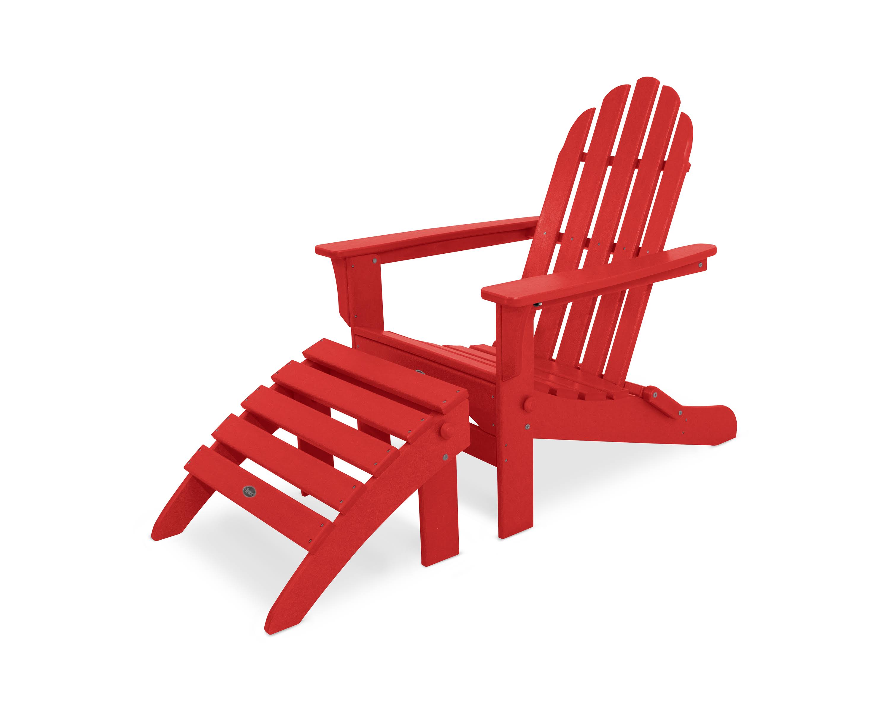 Trex Outdoor Furniture Cape Cod 2-Piece Folding Adirondack Seating Set - Sunset Red