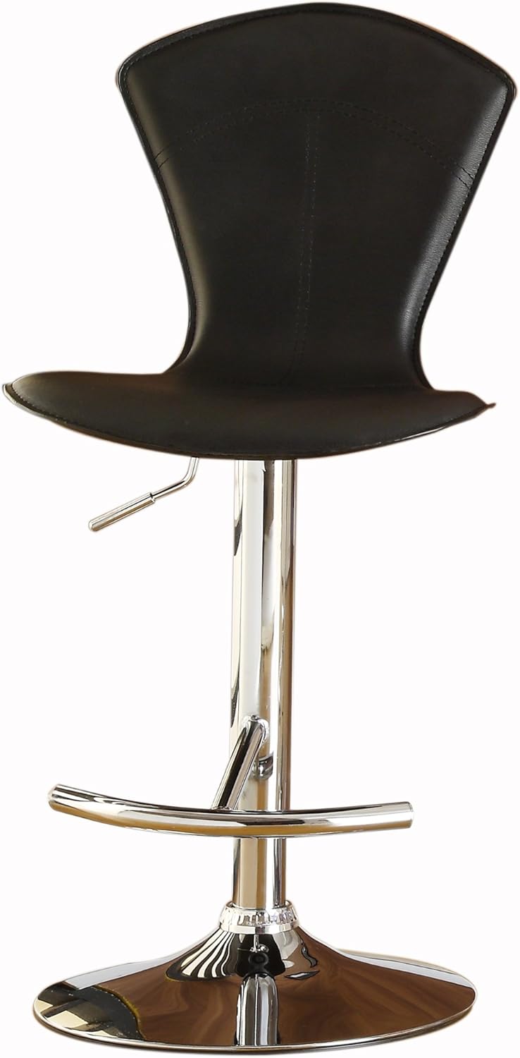 Homelegance Hydraulic Swivel Barstool, Black Vinyl, Set of 2