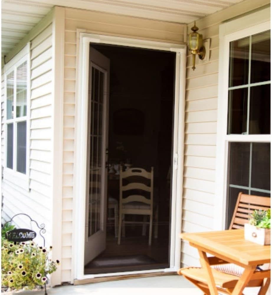 Brisa White Retractable Screen Door 80