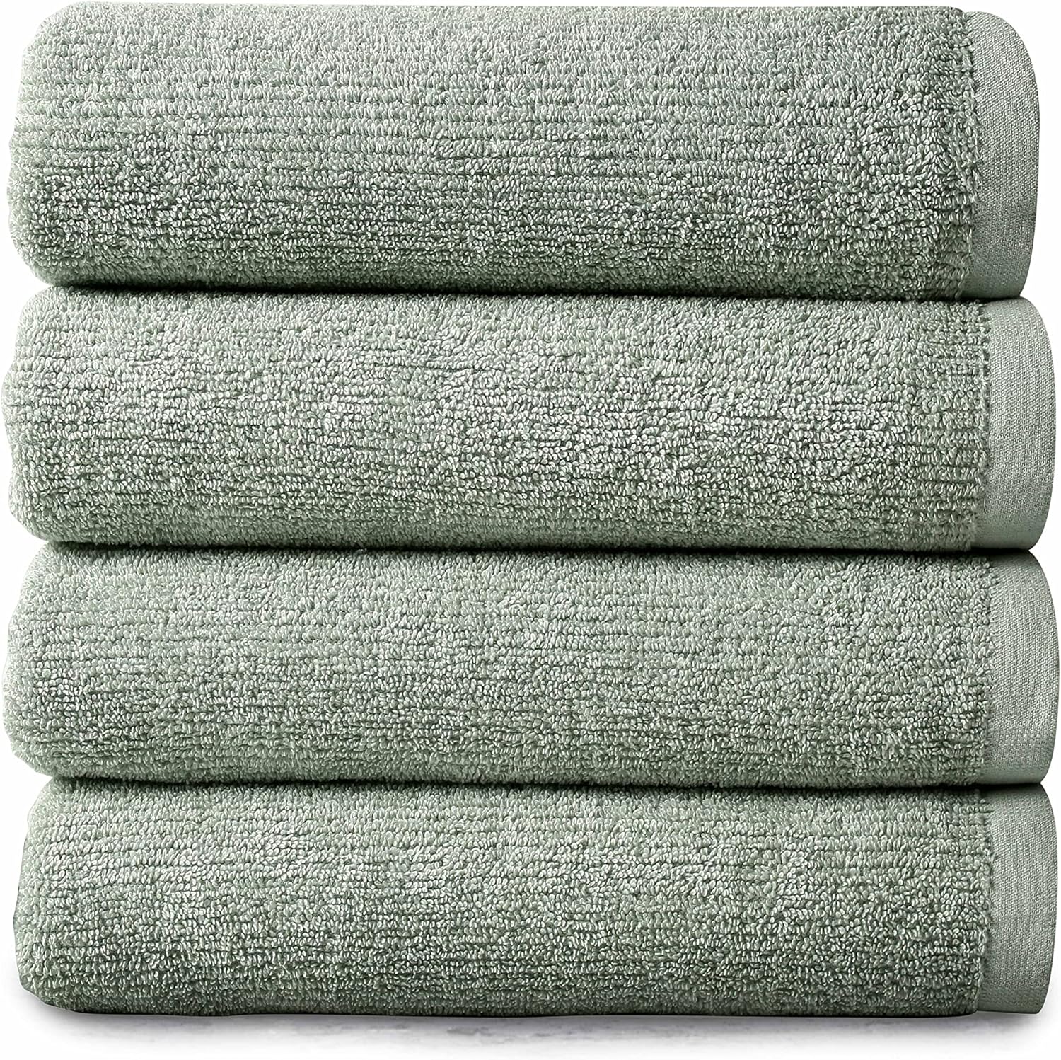 100% Cotton Textured Bath Towel Set | Ultra Quick Dry Bathroom Towels | Highly Absorbent and Durable Bath Towels | Greenwich Collection (4 Pack Bath Towel, Sky Blue)