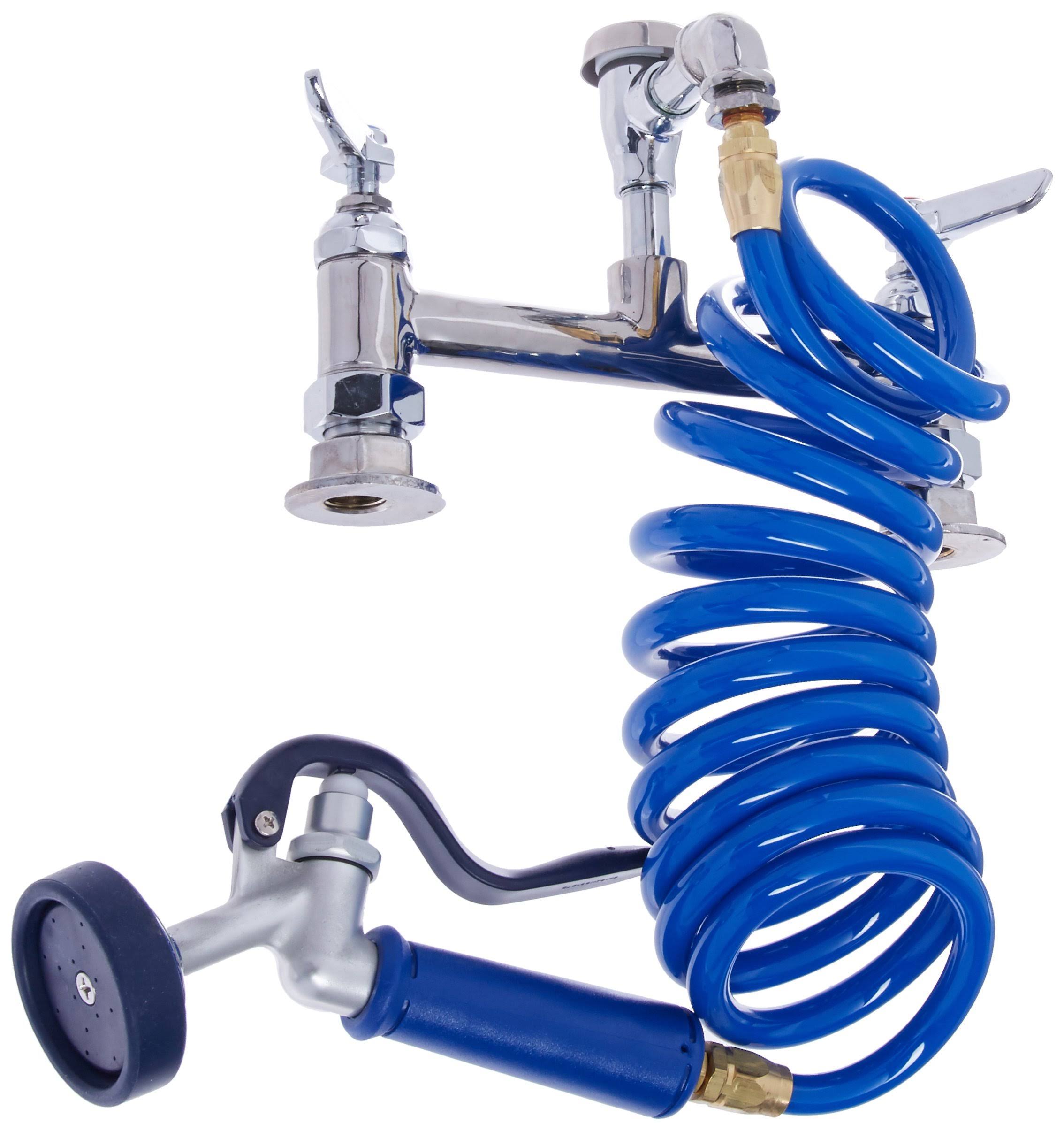 Tu0026S Brass PG-8DREV Pet Grooming Faucet, Deck 8x22 Centers, Aluminum Spray Valve, Coiled Hose, Vacuum Breaker