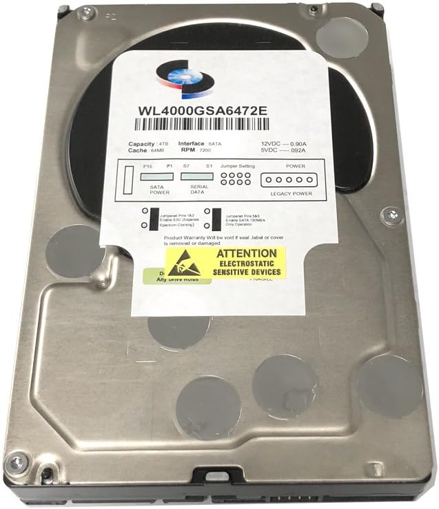 WL 4TB 7200RPM 64MB Cache SATA 6.0Gb/s (Enterprise Grade) 3.5