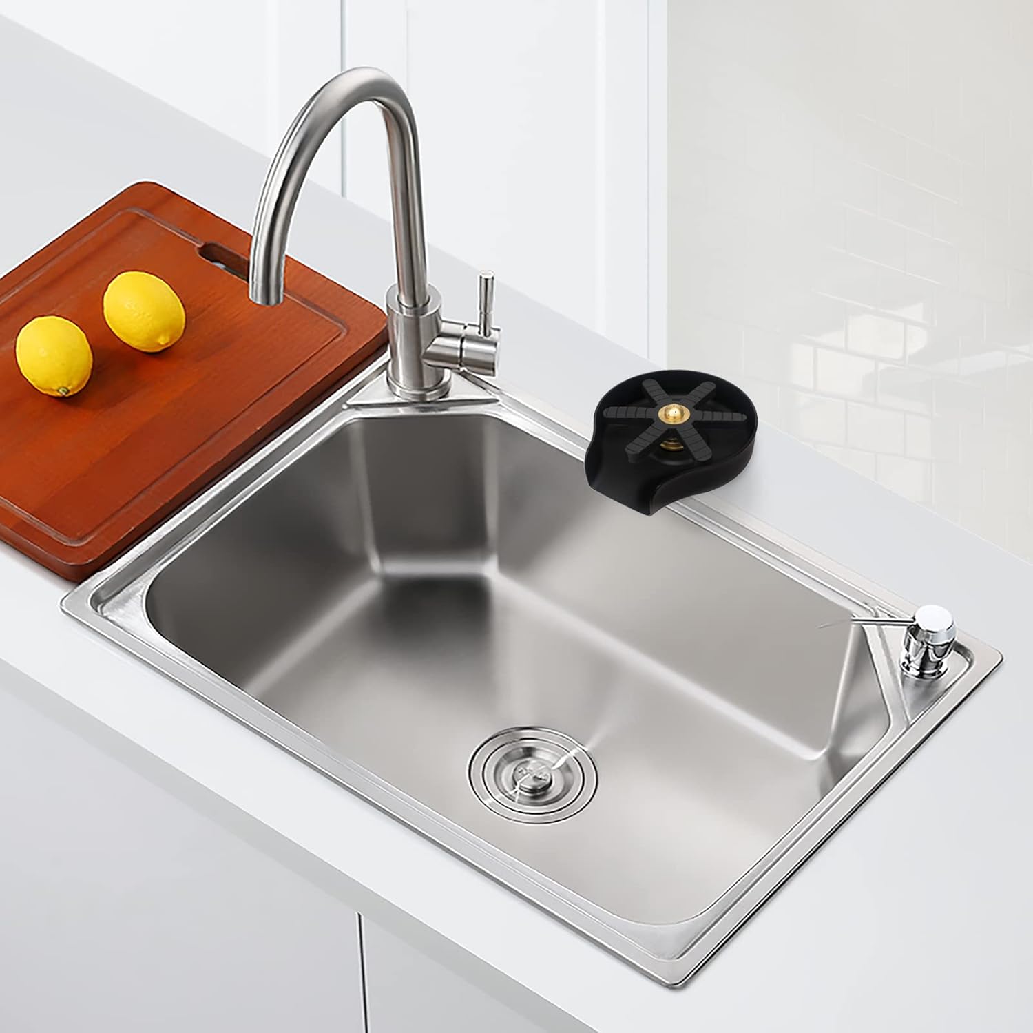 Perfectyihui Kitchen Sink Faucet Glass Rinser, Bottle Washer Cup Cleaner Quick Rinser Stainless Steel Matte black