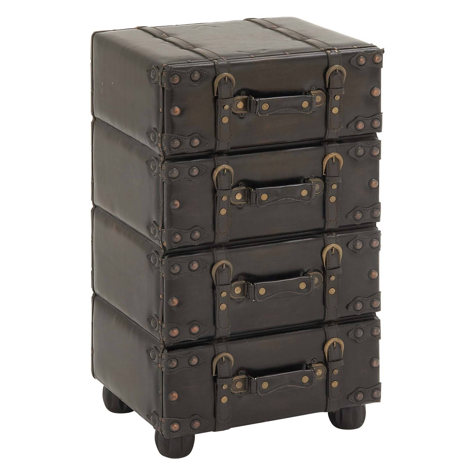 Olivia u0026 May Wood Stacked Side Chest, Dark Java