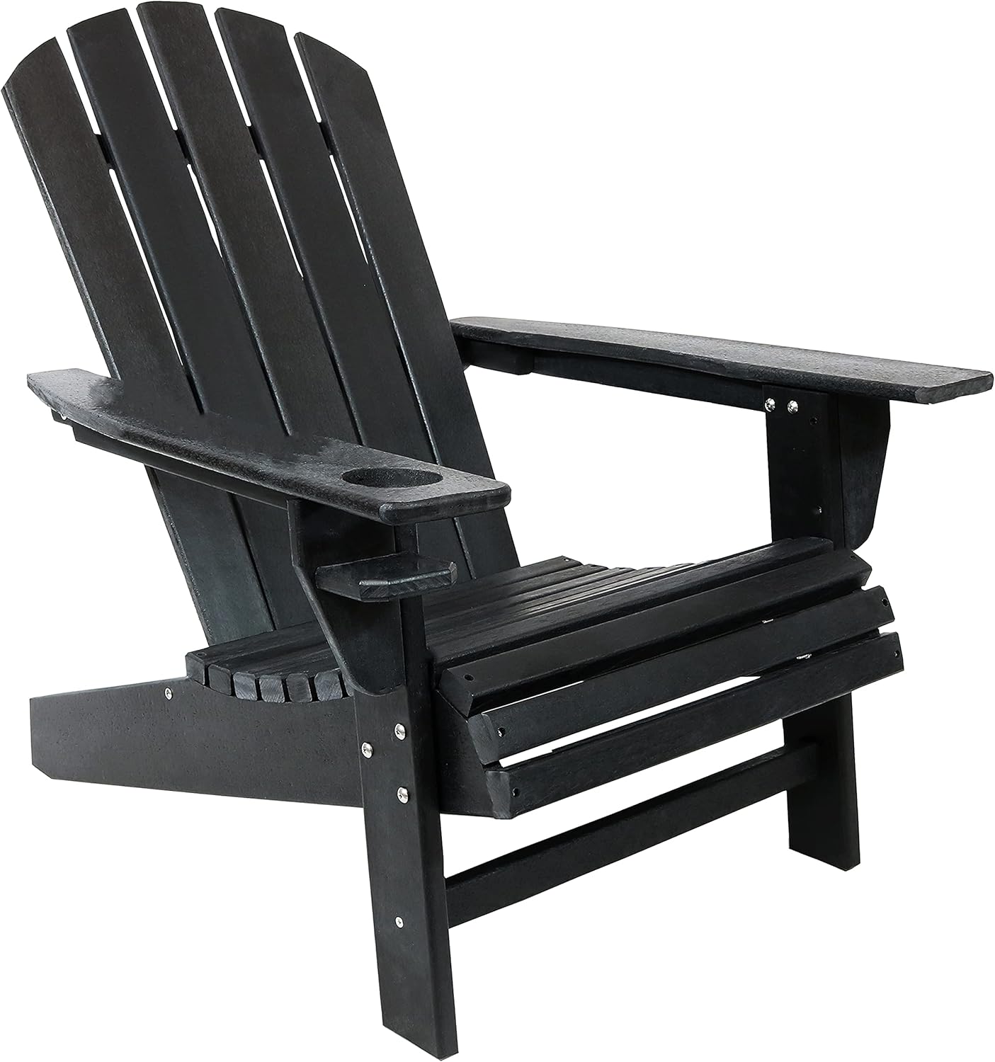 Sunnydaze All-Weather Outdoor Adirondack Chair with Drink Holder - Heavy Duty HDPE Weatherproof Patio Chair - Ideal for Lawn, Garden or Around The Firepit - Turquoise