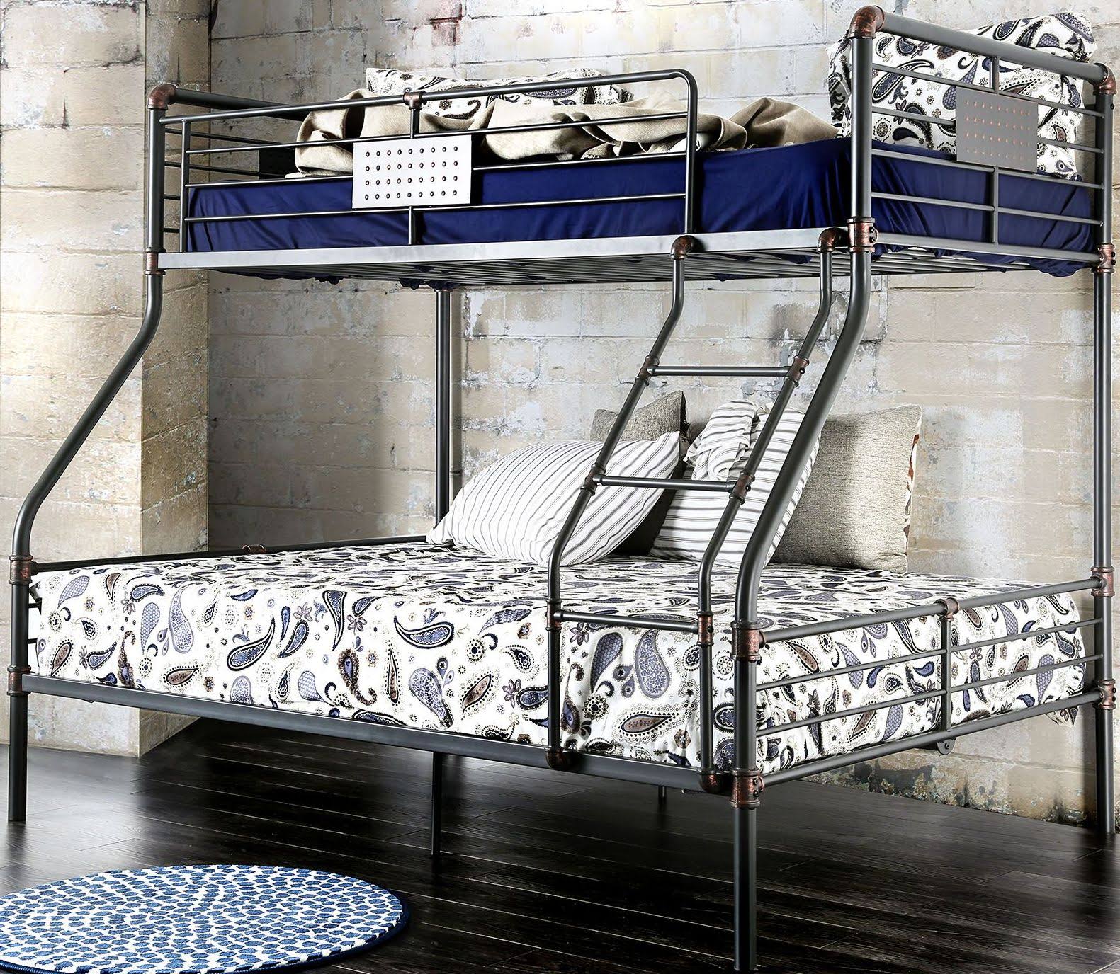 Olga I Antique Black Twin Over Full Bunk Bed