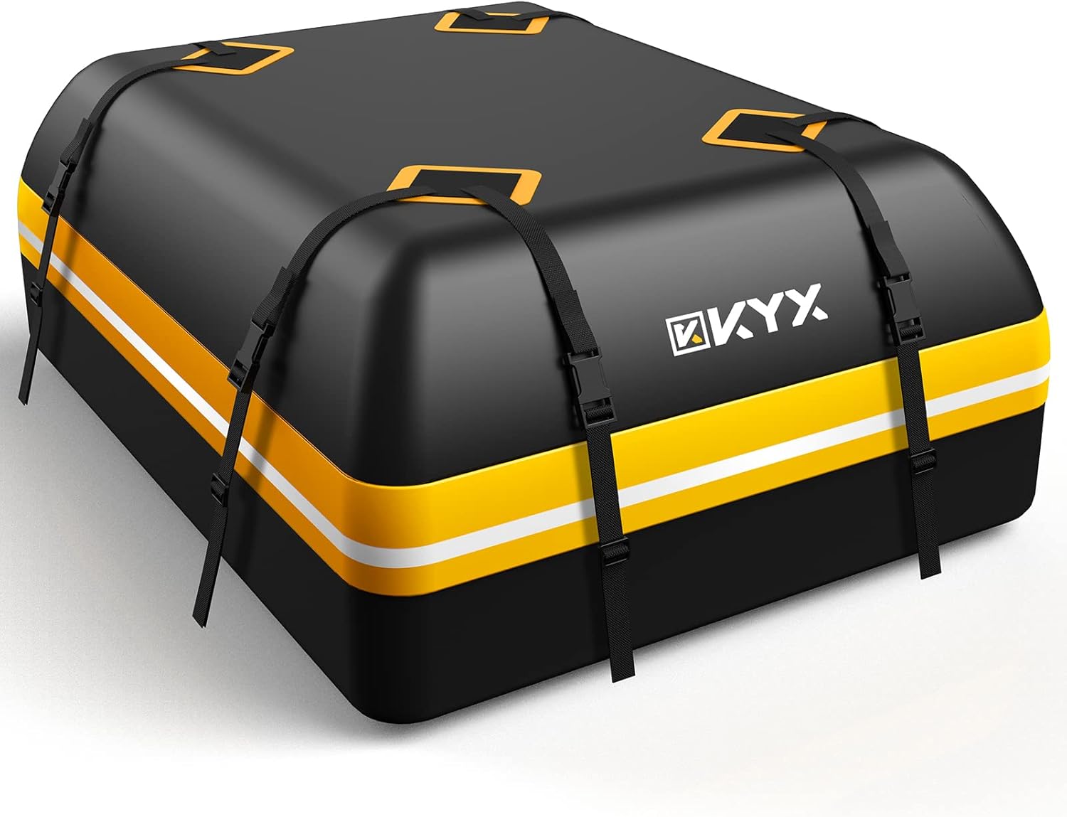 Rooftop Car Cargo Carrier - KYX Car Roof Bag 15Cu.ft for 6-8 Medium Suitcases, Roof Rack Cargo Carrier for Vehicle with/without Rack, Heavy Duty 1000D, 100% Waterproof, Anti-Tear. Anti-Slip Mat, Hooks