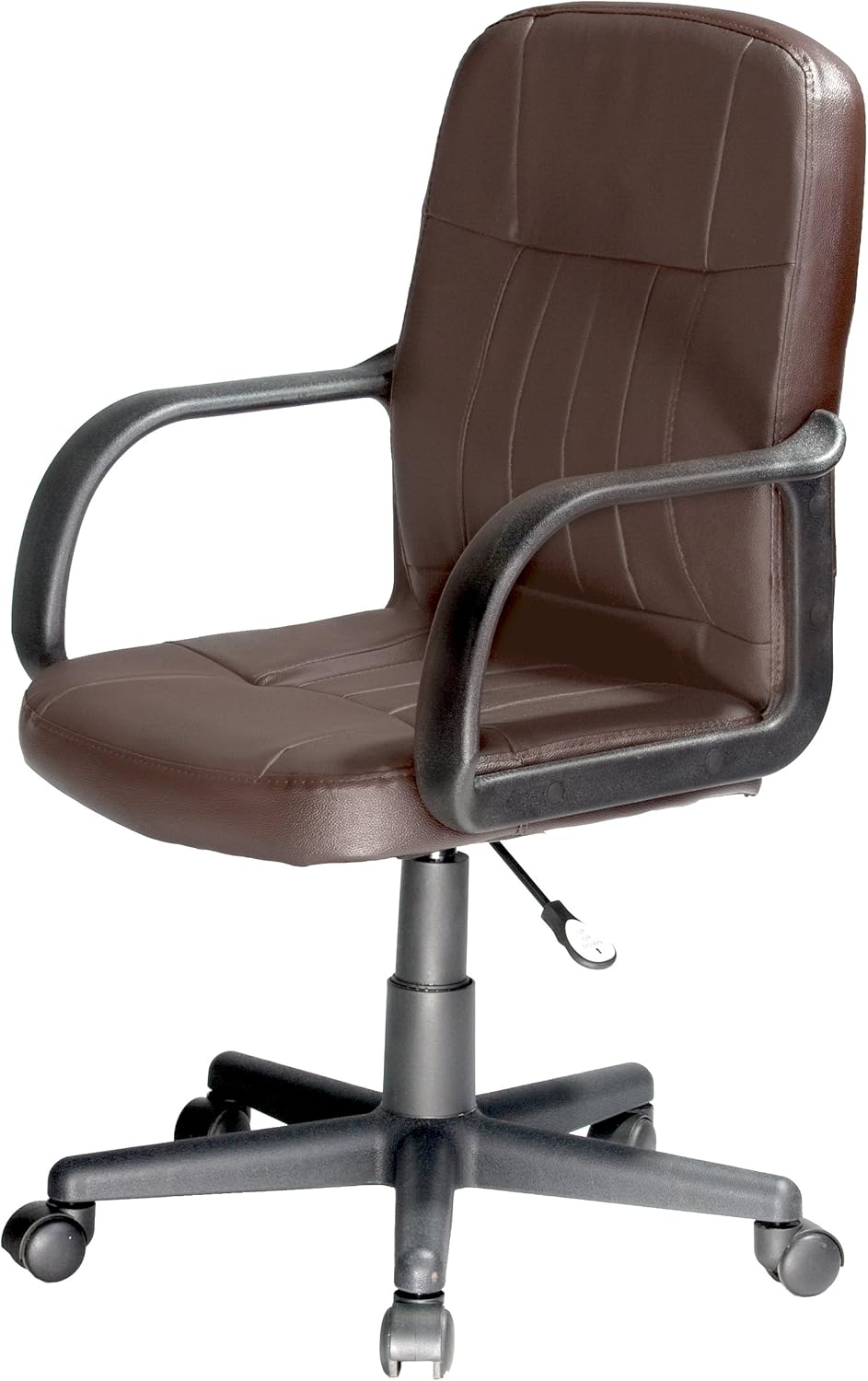 Comfort Products Mid-Back Leather Office Chair, Brown