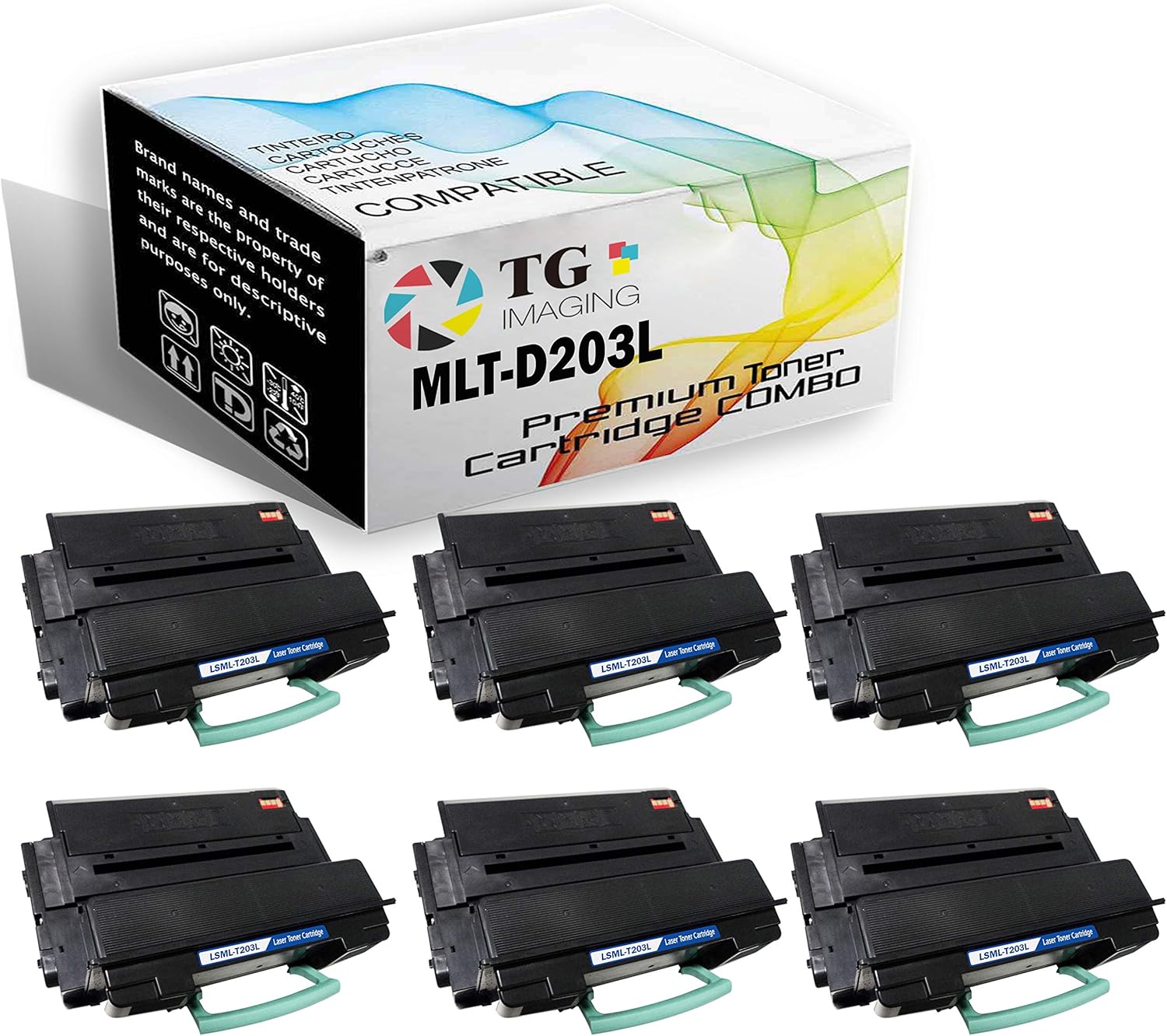 (6 Value Pack) TG Imaging Compatible D203L MLT-D203L Toner Cartridge 203L Used for Xpress M3370FD M3870FW M4070FR M3320ND M3820DW M4020ND Printer