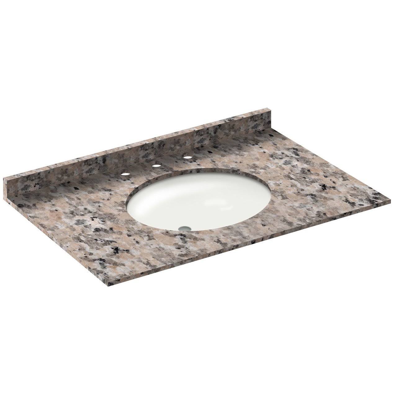 LessCare Horizon Burlywood 37W 22D 8 in. Spread Single Vanity Top with Backsplash LGBU37228