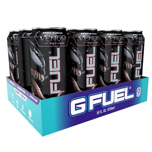 G Fuel, Sugar Free Energy Drink, Venom Black Ooze, 16 fl oz (12 cans) Pack of 2