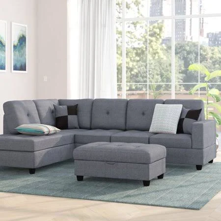 Ebern Designs Mauzy Left Facing Sectional with Ottoman