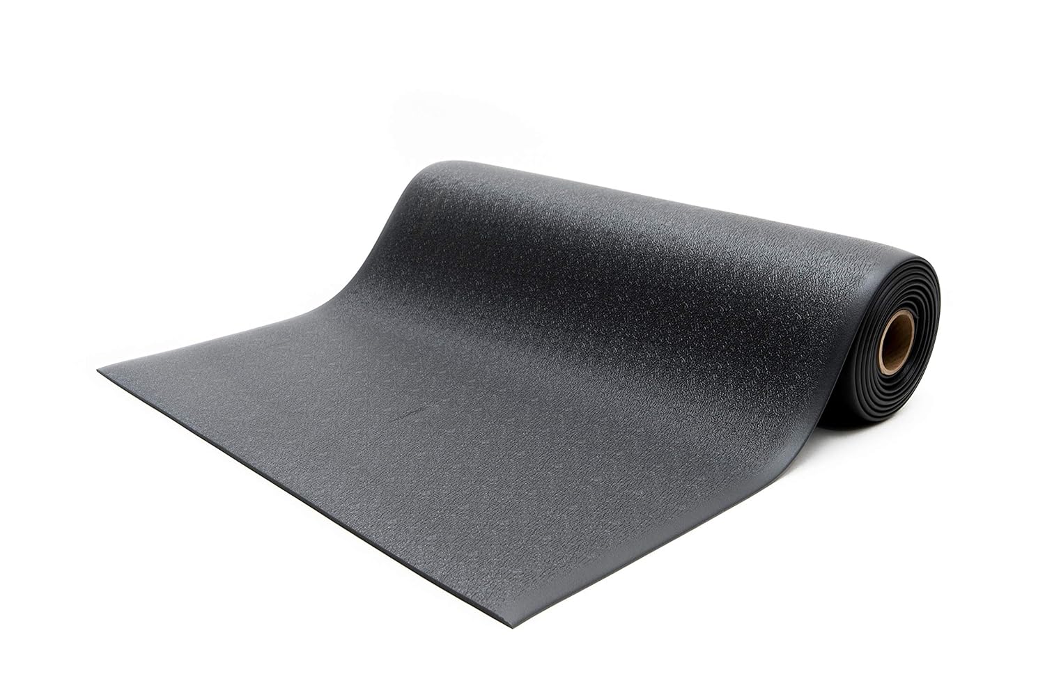 Bertech Anti Fatigue Floor Mat (Made in USA), 3 Feet Wide x 20 Feet Long x 3/8 Inches Thick, Textured Pattern Top, Black with Yellow Border, RoHS and REACH Compliant