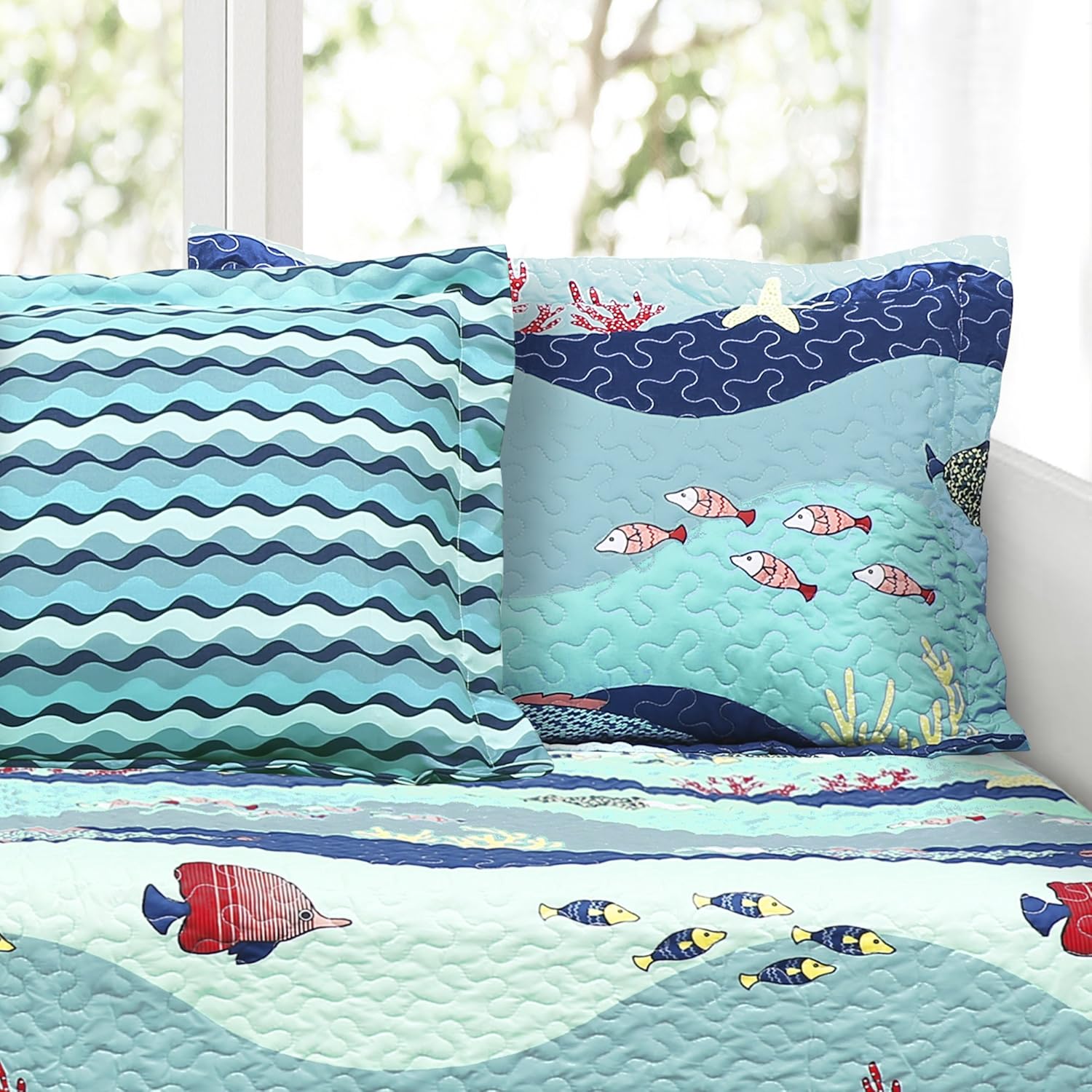 Lush Decor Lush Décor Sea Life 6 Piece Daybed Cover Set, Blue Pack of 2