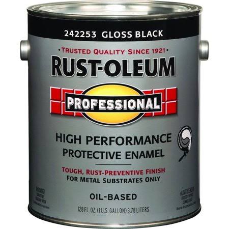 Rust-Oleum 242253 Professional High Performance VOC 100 Gloss Black Alkyd Enamel Gallon (Case of 2)