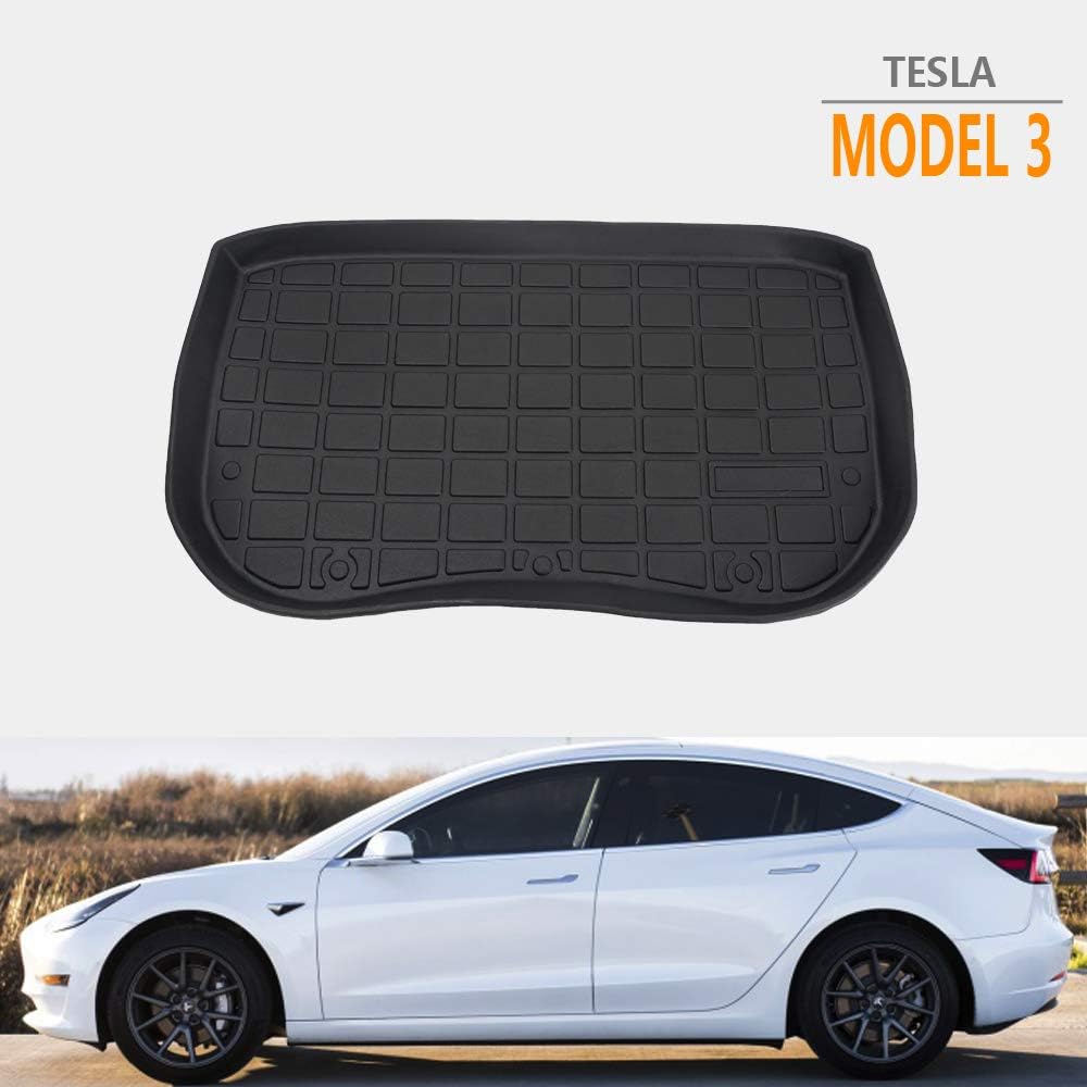 Tesla Model Y Rear Cargo Liner Trunk Mat, All Weather Protection Cargo Mat 2020-2021 Tesla Y Trunk Mats (Rear) Pack of 2