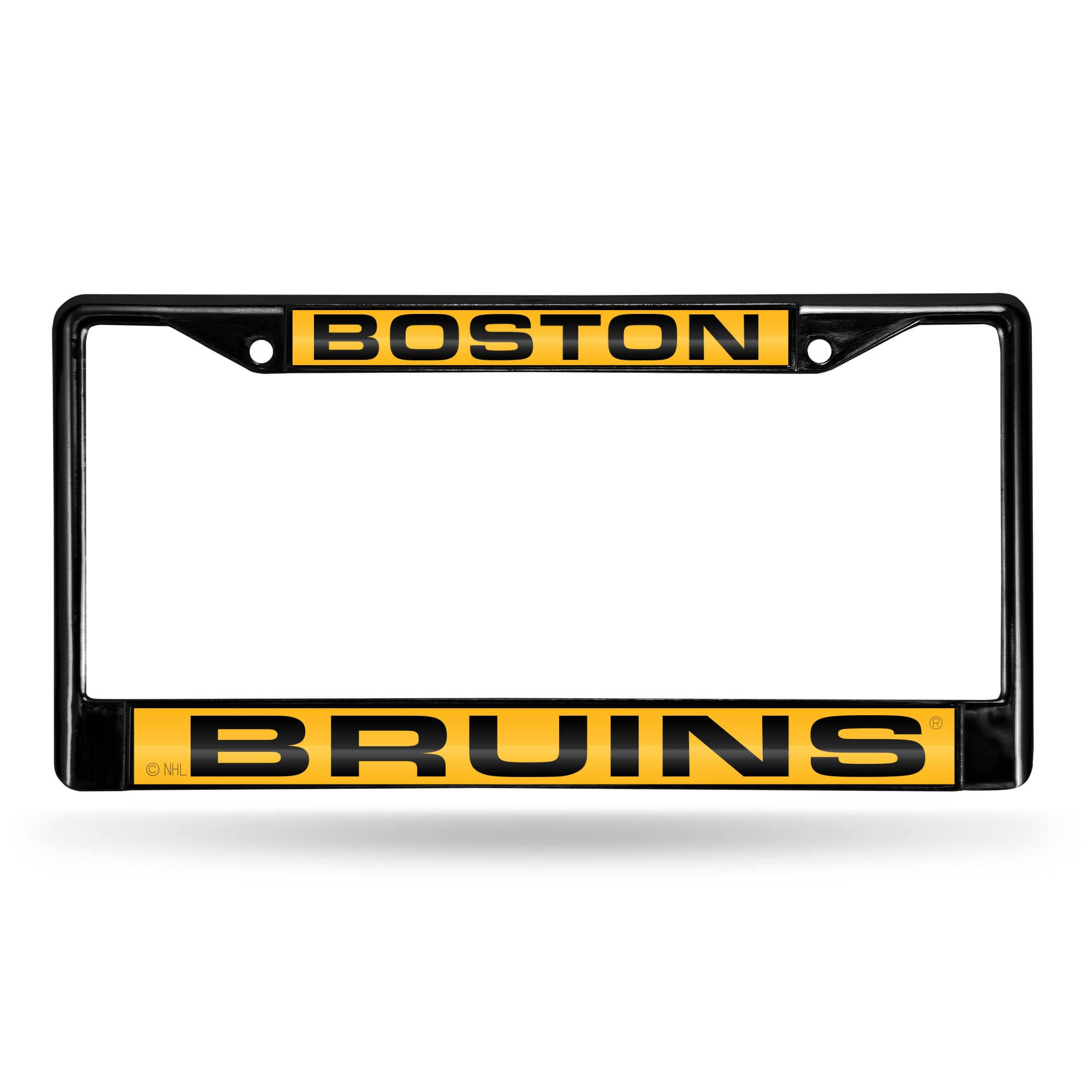 6x22 x 12x22 Black and Yellow NHL Boston Bruins Rectangular License Plate Cover at christmas.com