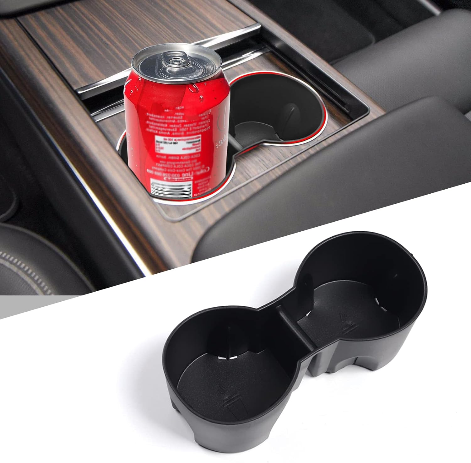 Yumzeco Compatible with Refreshed Tesla Model S/X Cup Holder Insert,Only Fit 2021 2022 Model S/X Plaid/Long Range Center Console Cup Holder Inserts Cover,Water Cup Holder for Tesla Model S Accessories