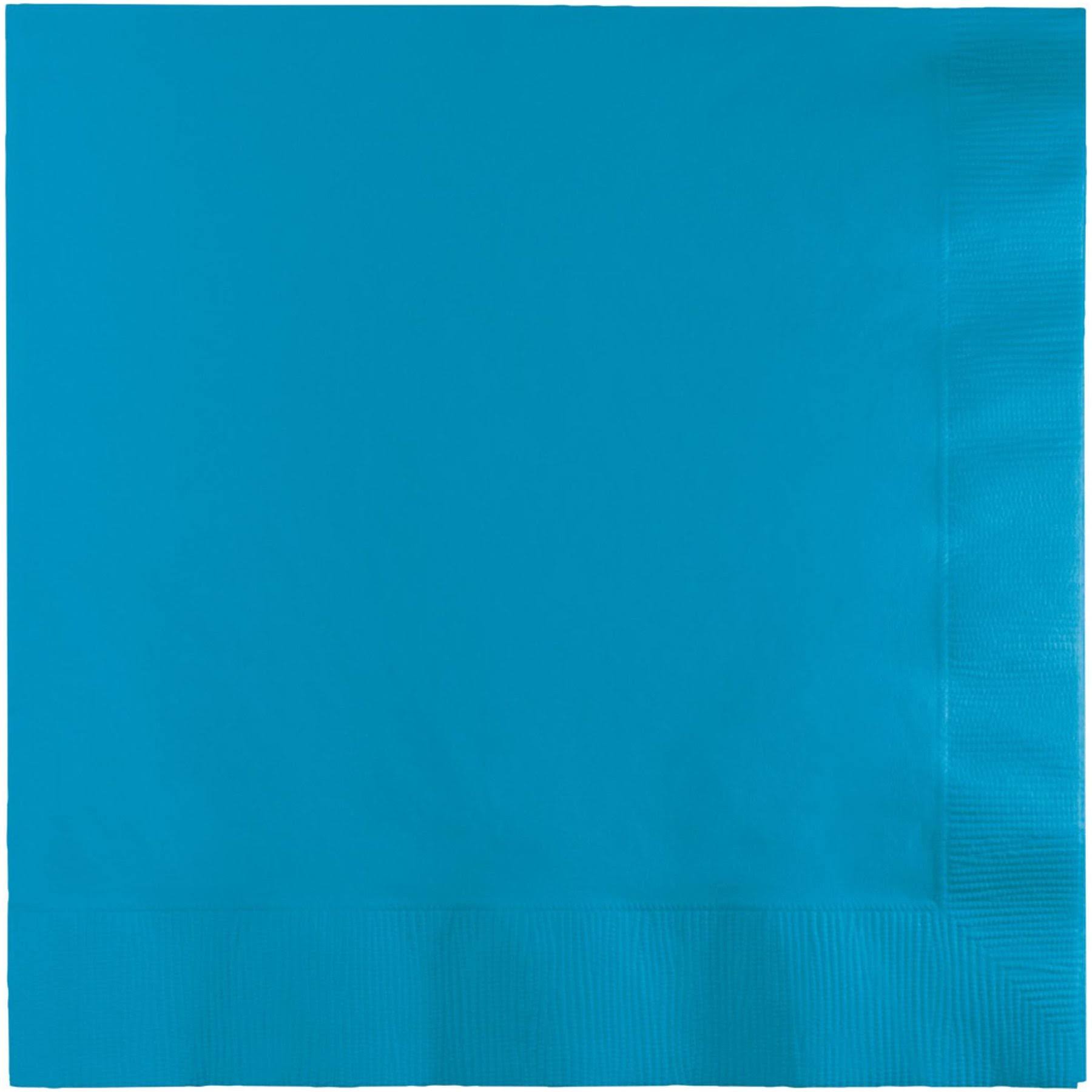 Club Pack of 250 Turquoise Blue Solid 3-Ply Disposable Dinner Napkins 8.75x22