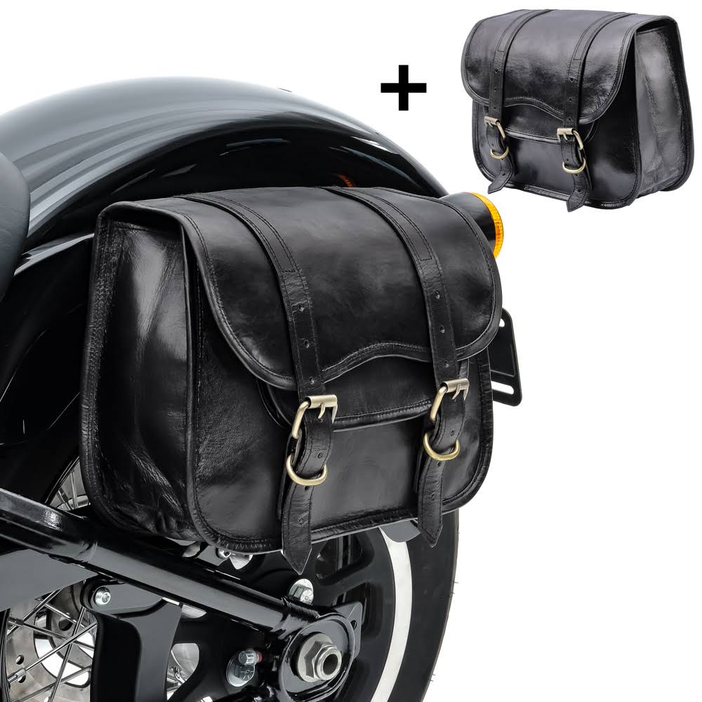 Motorcycle Saddlebag Pair Craftride SV1 Vintage Bag 8Ltr in Black