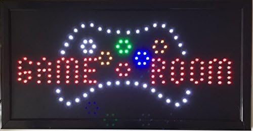 CHENXI LED Neon Game Room Entertainment Sign Led Business Store Neon Sign Display LED Light Neon Sign Animated 19 X 10 Inch Indoor Using (48 X 25 CM, game room) Pack of 2