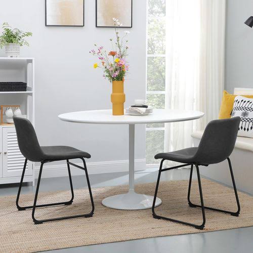 SONGMICS Set of 2 Dining Chairs with Metal Legs, 29.9 inchh, Retro Black