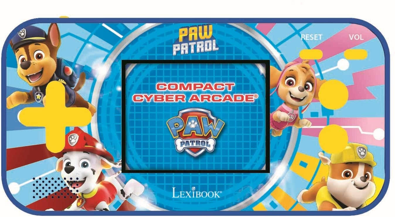 Lexibook JL2367PA Paw Patrol Chase Compact Cyber Arcade Portable CONSOLE, 150 Games, LCD, Battery Operated, Red/Blue