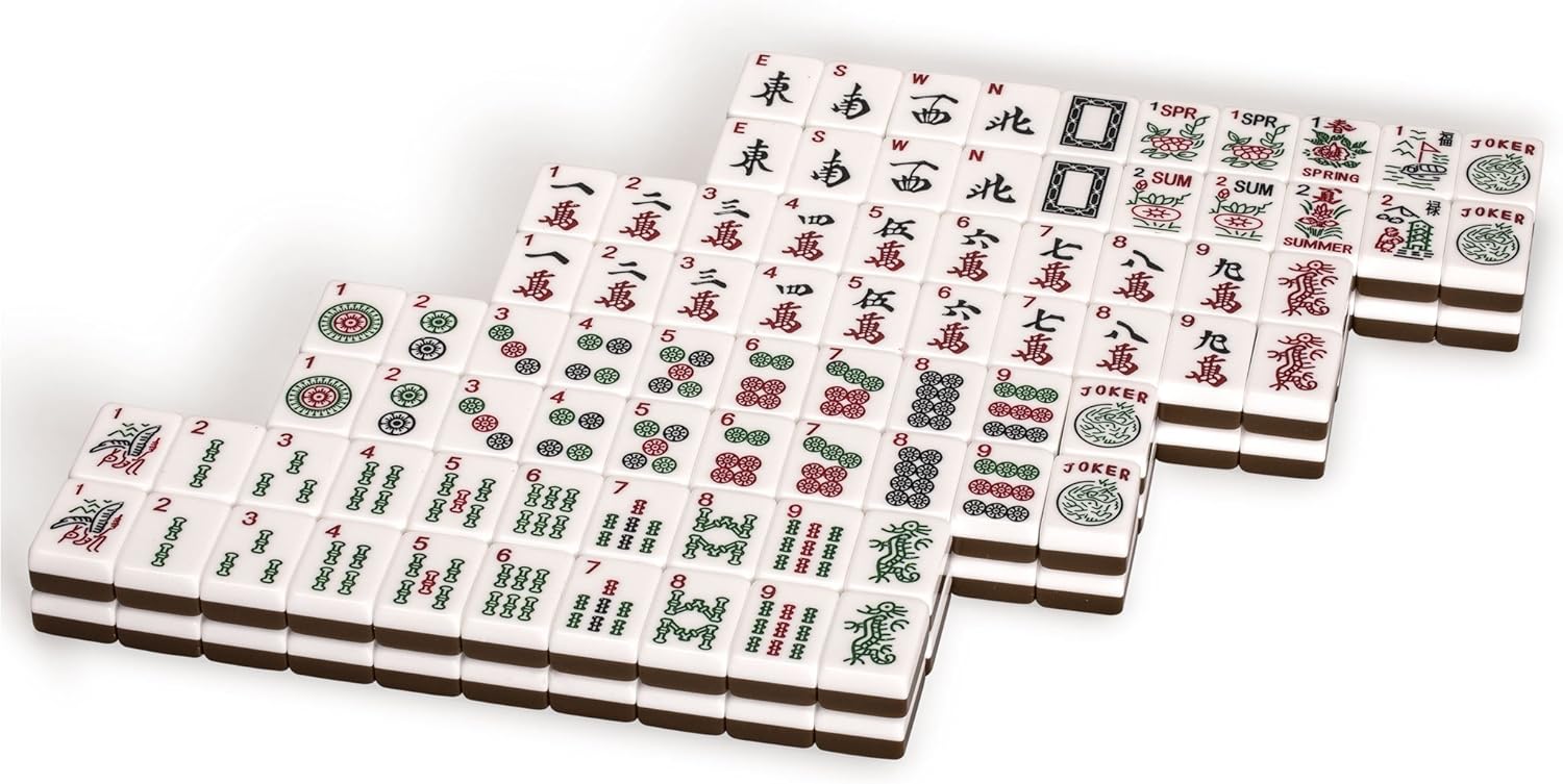 Yellow Mountain Imports Set of 166 American Mahjong Tiles - Peony Pack of 2