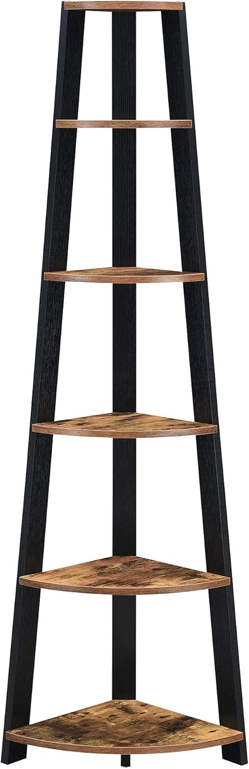 Convenience Concepts Newport 5 Tier Corner Bookcase, Black