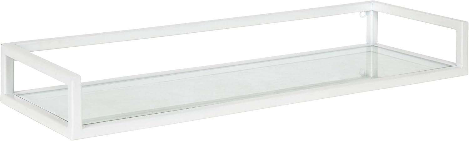 Kate and Laurel Blex Glam Wall Shelf, 24 x 8 x 3, Gold, Chic Floating Shelf for Wall Display and Storage Pack of 2