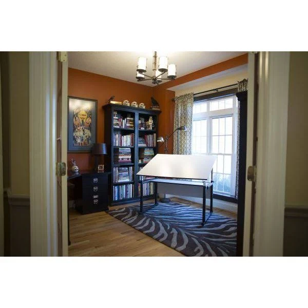 Alvin Workmaster Table Black Base White Top 37 1/2x22 x 72x22