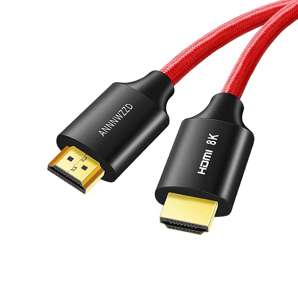 ANNNWZZD Fiber Optic HDMI 2.1 8K Cable, High Speed 48Gbps Fiber HDMI Cable Supports 8K, Slim and Flexible HDMI Fiber Optic Cable 30FT Pack of 2