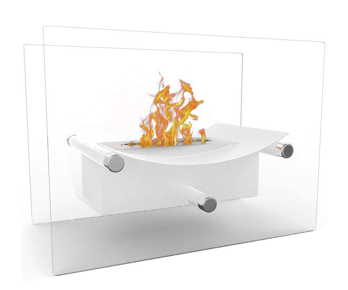 Moda Flame Cavo Table Top Ventless Bio Ethanol Fireplace in White