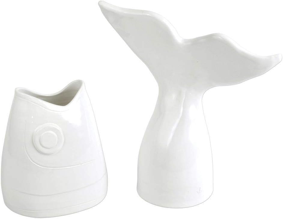 Vietri Acquatico White Large Fish Head & Tail Set Pack of 2