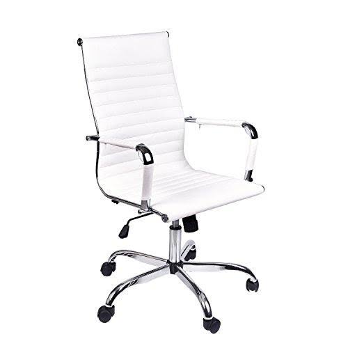 Elecwish,Adjustable Office Executive Swivel Chair, High Back Padded, Tall Ribbed, PU