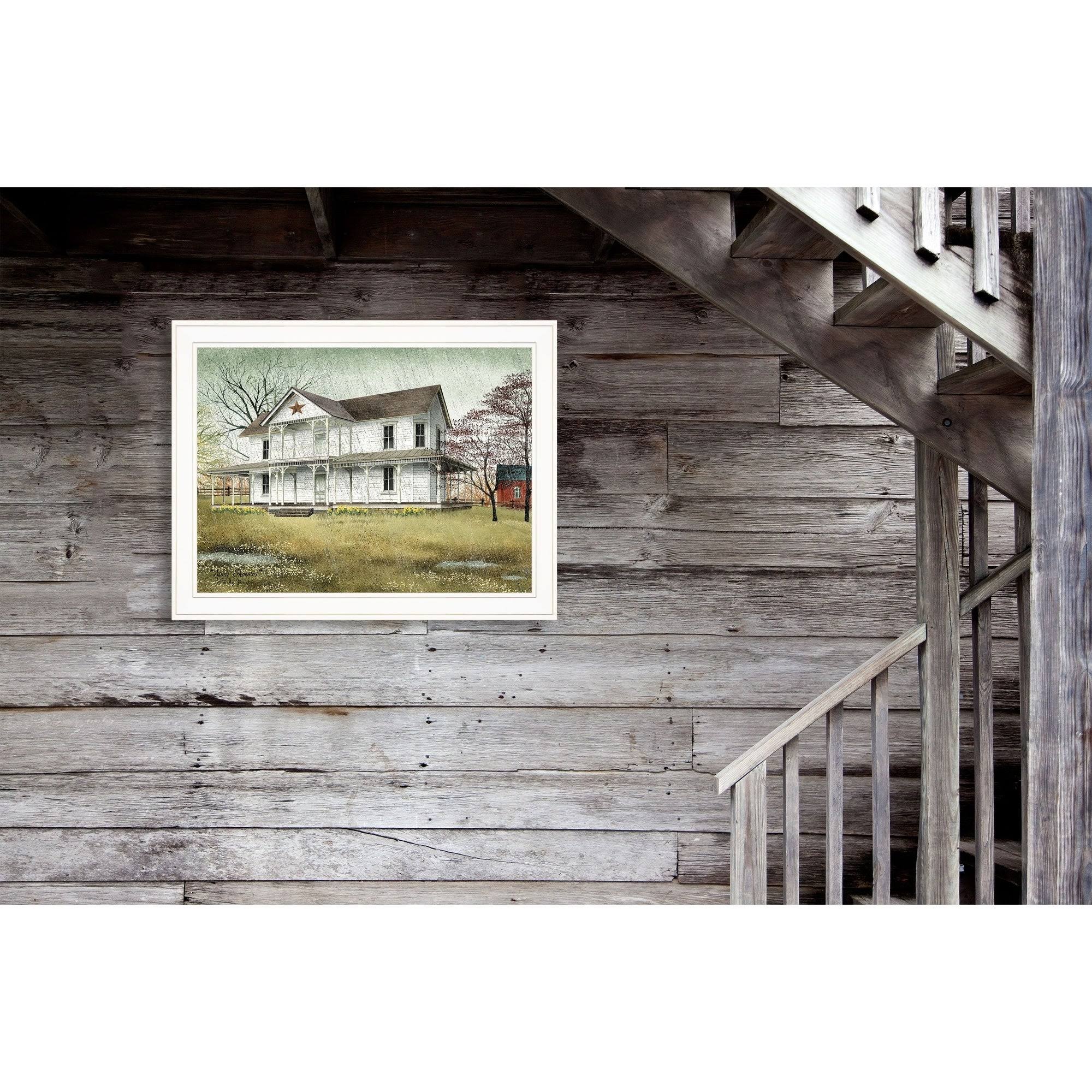 April Showers by Billy Jacobs, Ready to Hang Framed Print, White Frame