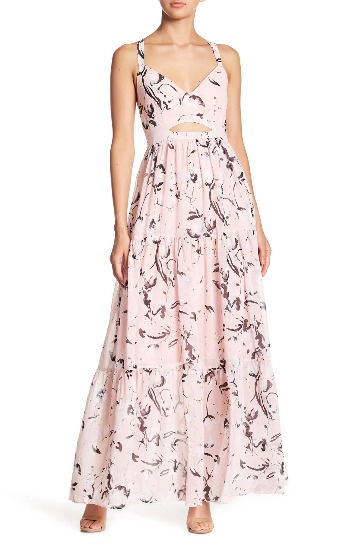 Rachel Rachel Roy Printed Cutout Maxi Dress - Pink