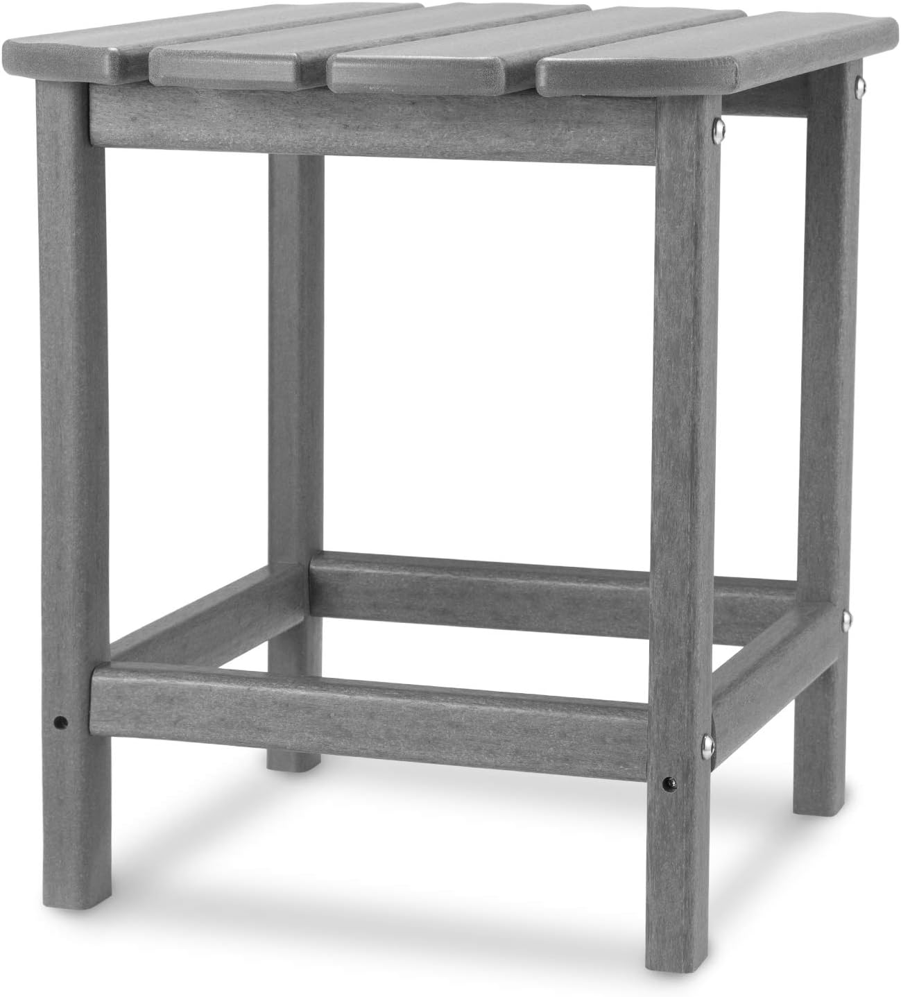 TRYZS Patio Adirondack Side Table, Outdoor Rectangular End Table 19&rdquo; x 15&rdquo;x 18&rdquo;, All-Weather Material, Water Proof, Perfect for Beach, Garden, Deck, Lawn Use, Slate Grey