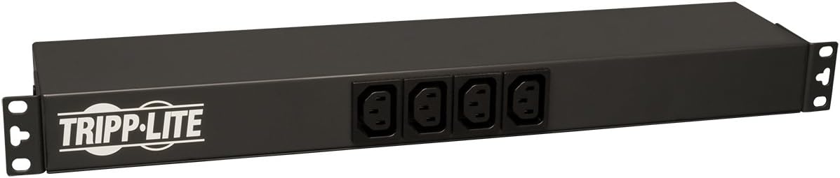 Tripp Lite Basic PDU, 14 Outlets (12 C13, 2 C19), 100-240V, C20 with L6-20P Adapter, 1.6-3.8kW, 12 ft. Cord, 1U Rack-Mount Single-Phase PDU (PDUH20DV),Black