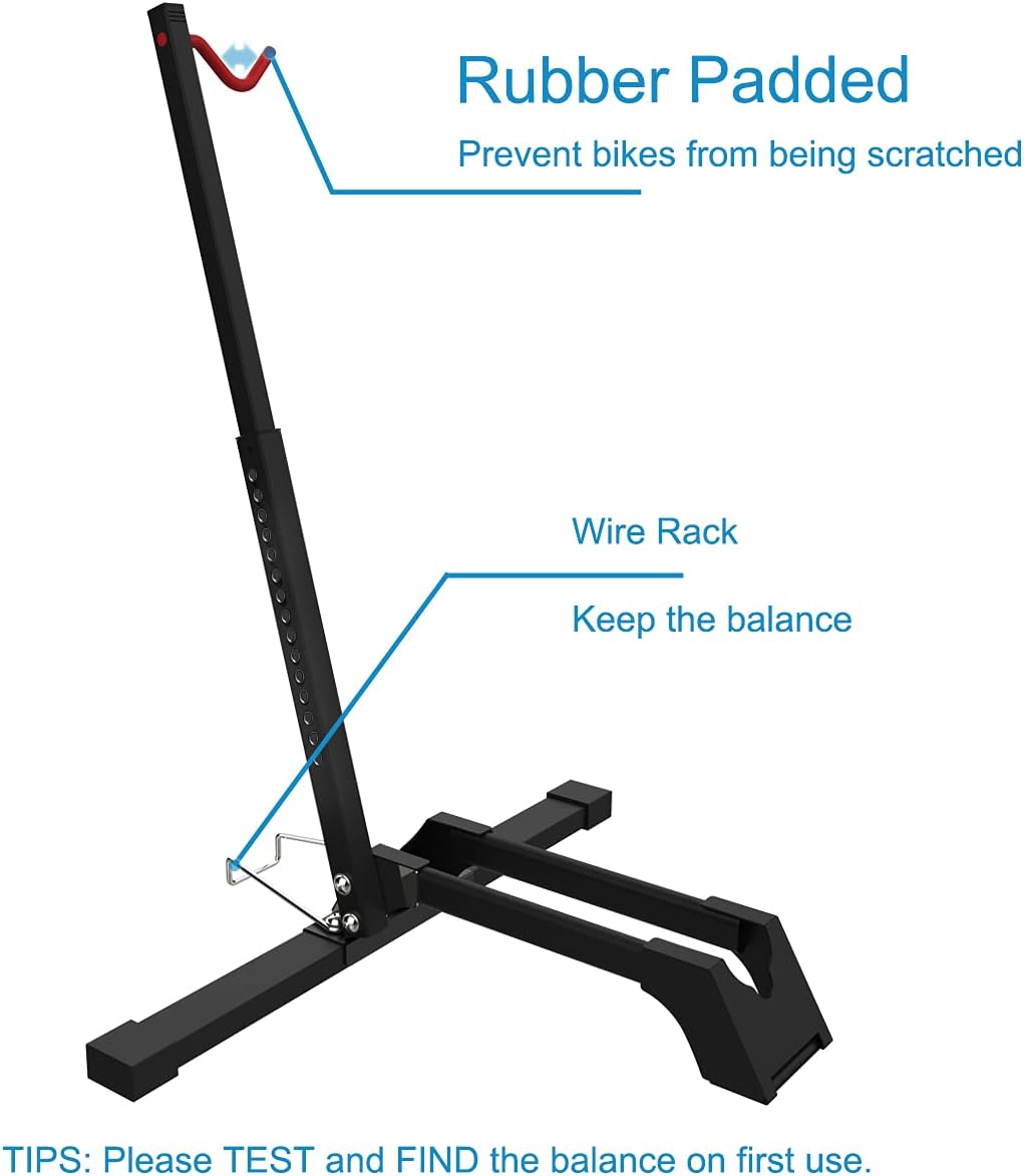 Qualward Bicycle Stand Vertical Bike Rack Floor Adjustable Upright Design, Space Saving for Living Room, Bedroom or Garage Pack of 2