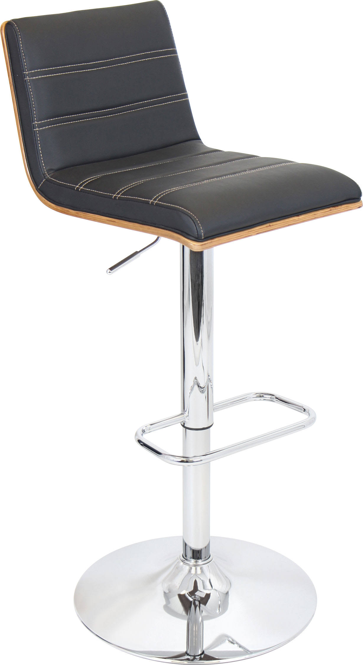 LumiSource Vasari Barstool, Walnut/Black