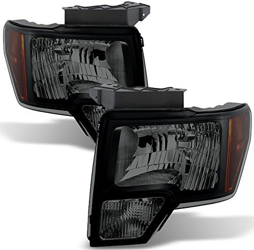 AKKON - For Black Smoke 09-14 Ford F150 F-150 For Non Projector Headlight Model Pickup Headlight Replacement
