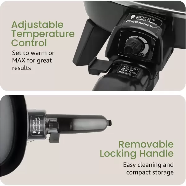 Skillets EFS-400# Personal Stir Fry Griddle Pan, Rapid Heat Up, 600 Watts Non-stick Electric Skillet with Tempered Glass Lid, Black(6.75&Prime; x 6.75&Prime;)