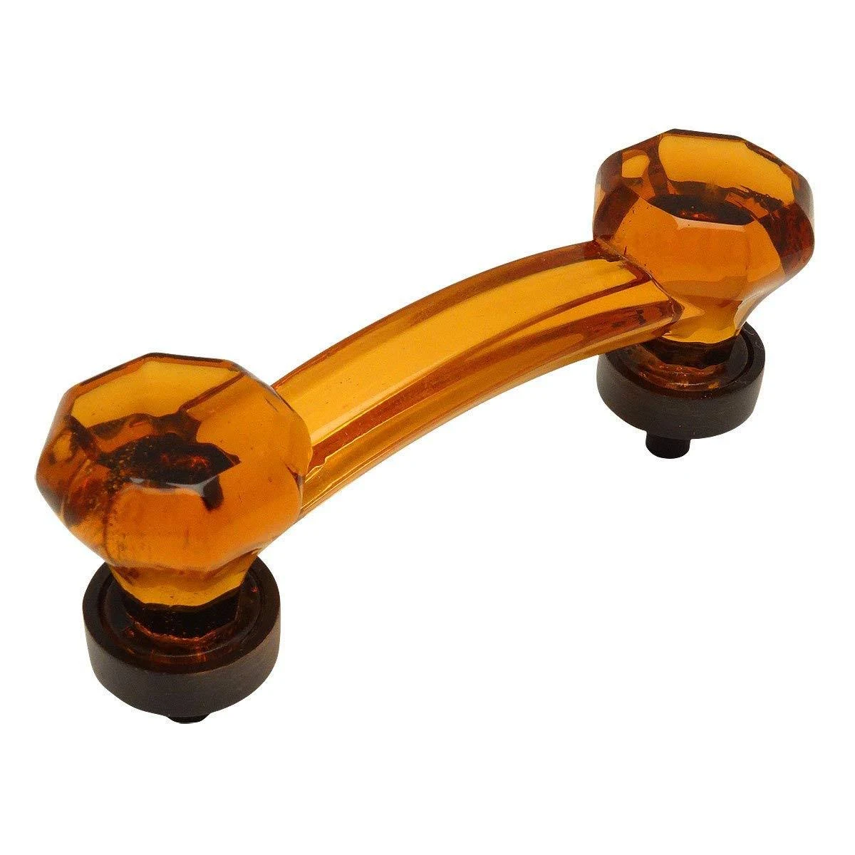 Cosmas 6397orb-a Oil Rubbed Bronze with Amber Glass Cabinet Cup Pull - 3x22 Hole Centers - 10 Pack